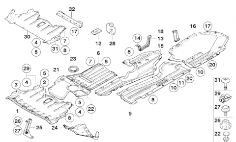 Ochrana proti podjetí nádrž levá, BMW X5, X6, 51757158405