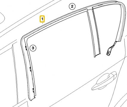 Kryt okenní rám dveře zadní levé 51357121155, BMW 1 E87