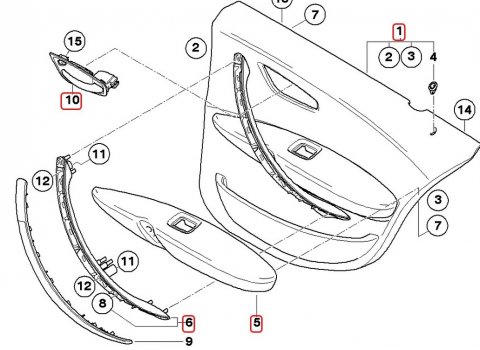 Výplň dveří látka, zadní pravá 51426975320, BMW 1 E87