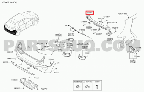 Výztuha zadního nárazníku 86631-H8410 KIA Rio IV 2016-