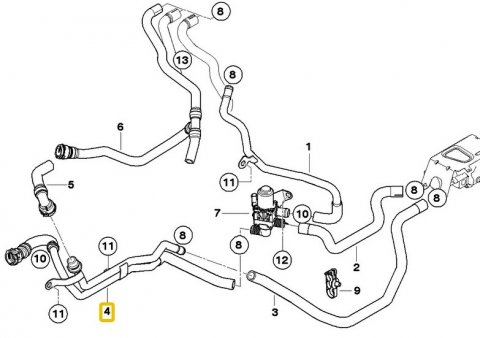 Trubka, hadice chlazení Z0163302 pro nezávislé topení BMW