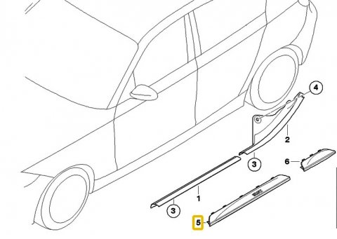 Clona vstup přední levý 51717117633 BMW E87