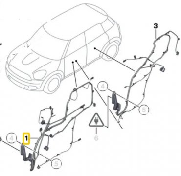 Kabelový svazek dveří řidiče 61129389271 Mini F54 Clubman