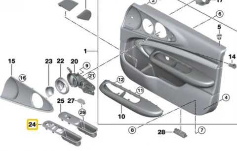 Vykrojený úchyt dveře řidiče 51417389111 Mini