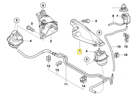 22116787489 Nosník motoru levý BMW X5 E70, X6 E71