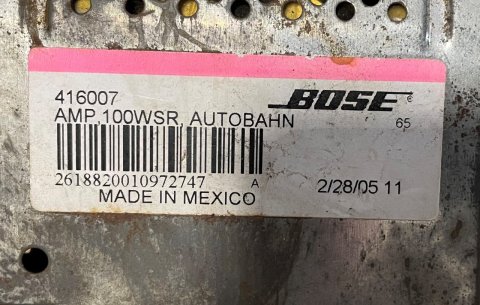 BOSE Amplifier 416007 AMP 100WSR Autobahn