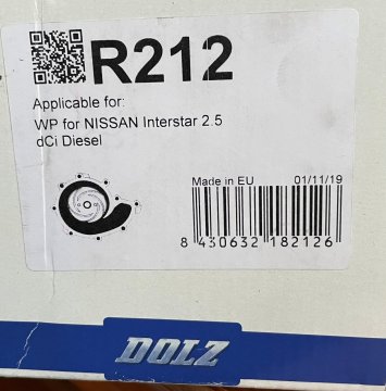 DOLZ R212 Vodní čerpadlo, chlazení motoru NISSAN / OPEL / RENAULT