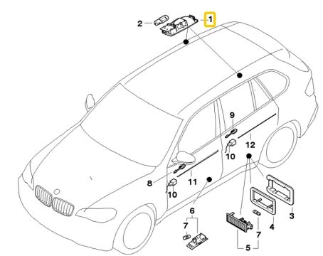 63316972971 Vnitřní světlo pro čtení zadní levé BMW X5 E70