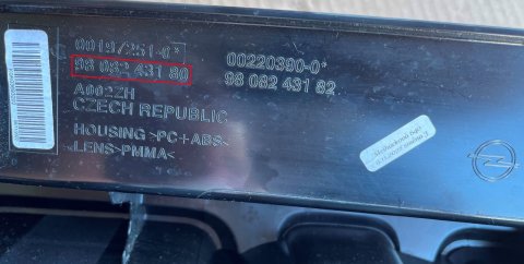 9808243180 Zadní světlo levé, originál Opel Zafira Life, ProAce, Traveller, Spacetourer