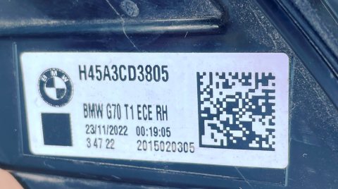 63215A3CD38 Zadní světlo pravé vnější Shadow line BMW 7 G70 07.22-