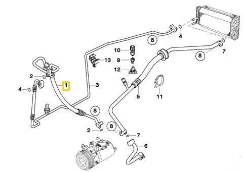6918903 Trubka klimatizace BMW X5 E53 3.0d M57N 03-06