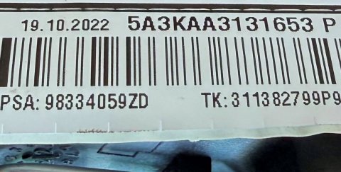 Airbag řidiče 98334059ZD Opel Zafíra Life / Vivaro 19-